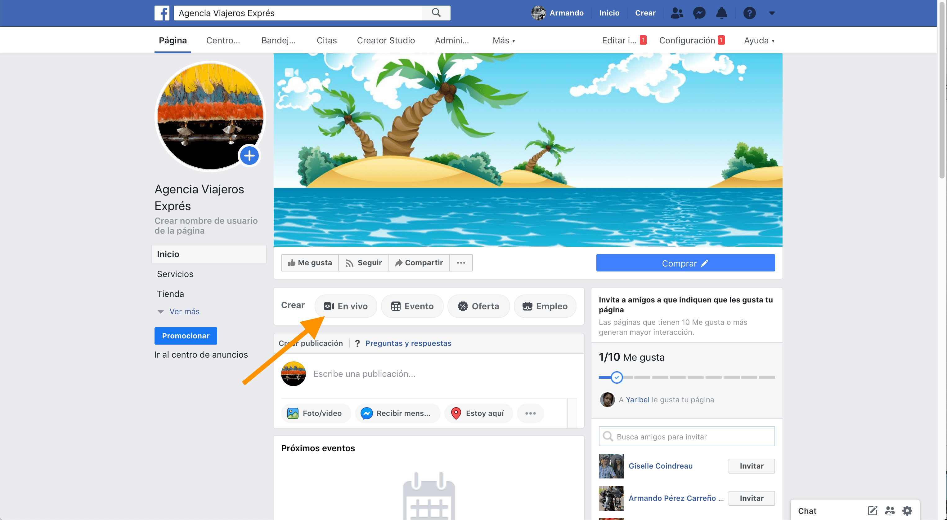 Página de Facebook - En Vivo